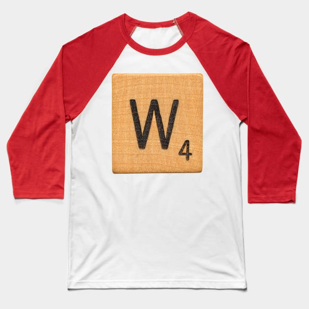 Scrabble Tile 'W' Baseball T-Shirt by RandomGoodness